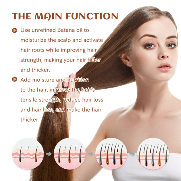 Hair Conditioner Pure Batana Oil Straightening Smoothing Hair Mask Anti Hair Loss Treatments Split Ends Damaged Fluffy Hair - Image 7